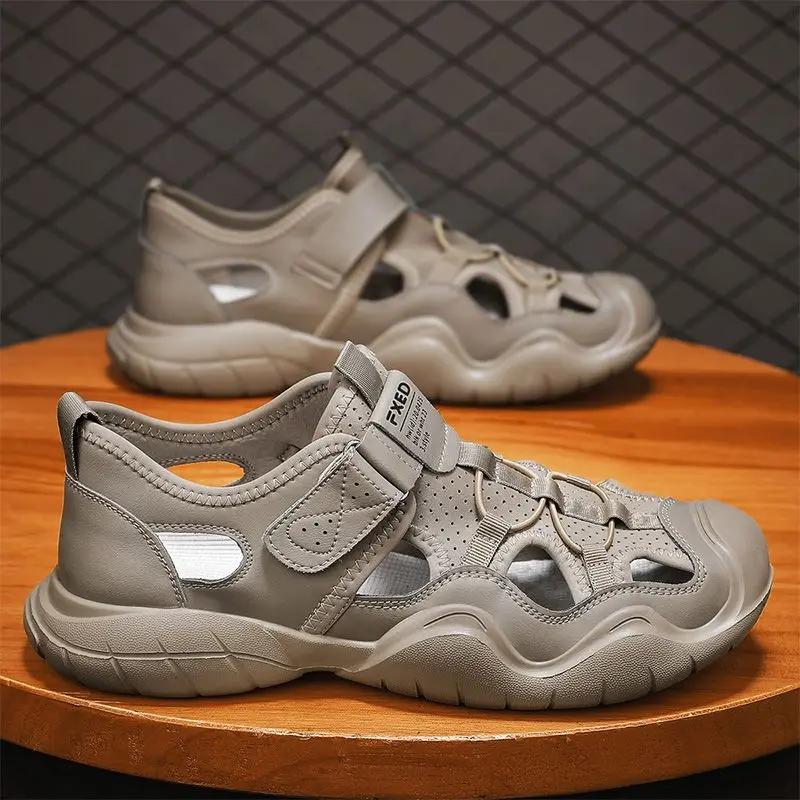 Мужские сандалии, спортивная дышащая обувь для повседневного использования для мужчин, бег, японский Eva, номер 41, дешевая распродажа, корейский стиль, лето 2024 г. V