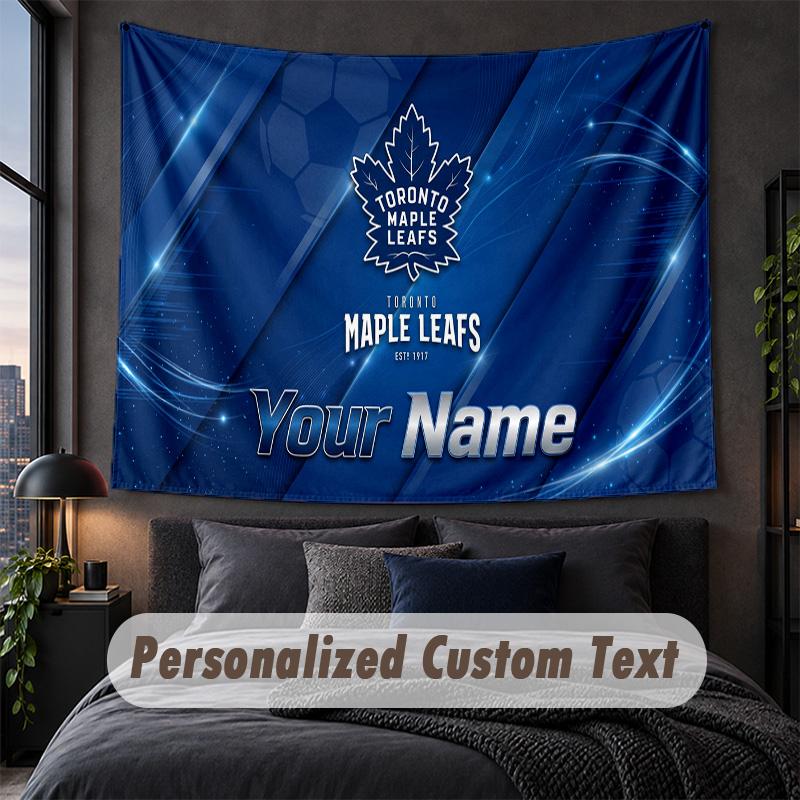 Custom Name Text Tapestry,Toronto Maple Leafs Decorative Wall Hanging, Background Tapestry For Home Bedroom