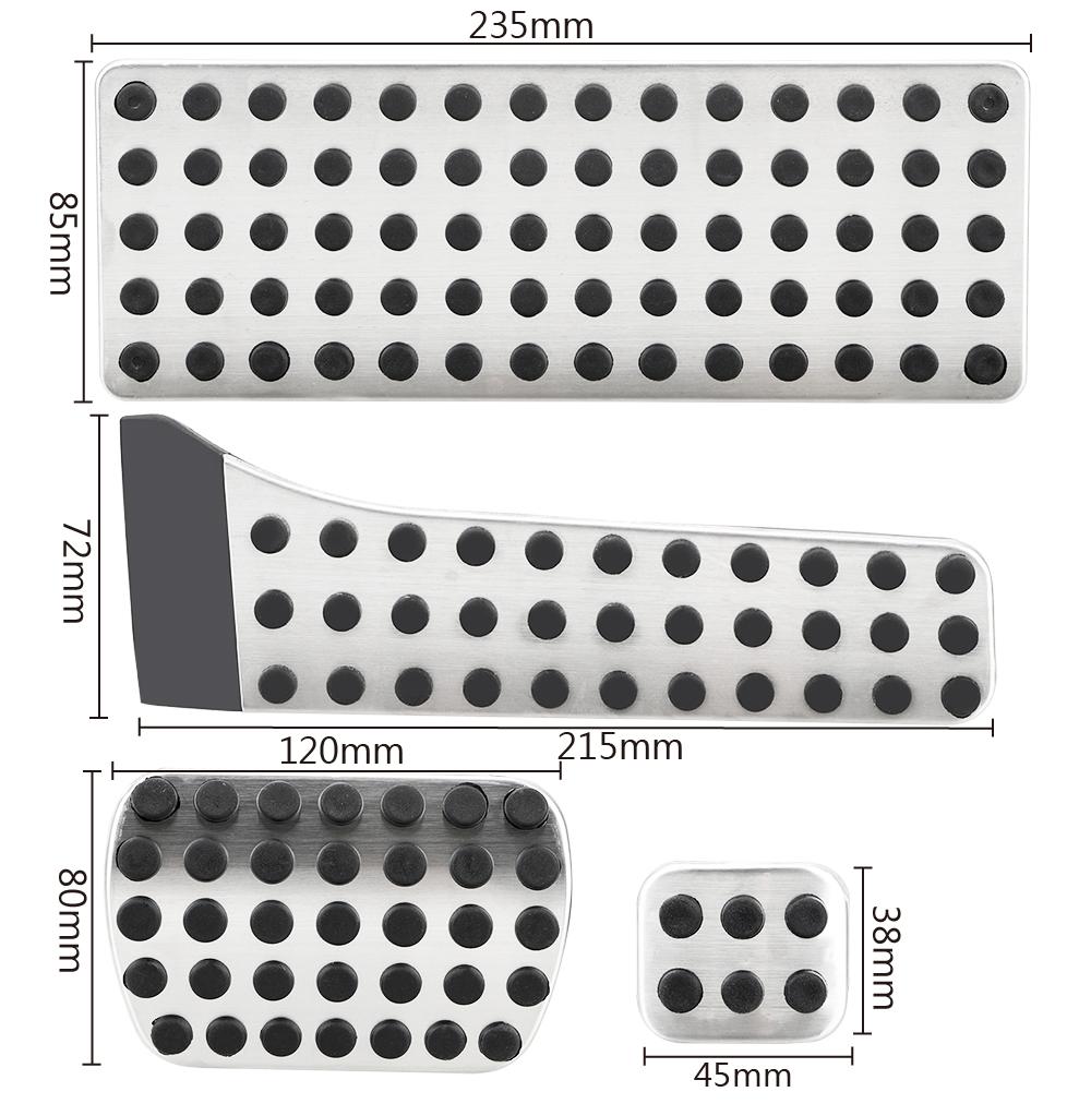 Stainless Steel Rest Pedal Pads for Mercedes Benz C E S GLK SLK CLS SL-Class Accelerator Brake Footrest Pad Interior Parts