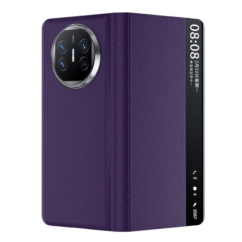 Genuine Leather Flip Case Mate X5 X6 X3 With Built-in Stand Smart Window Premium Protection