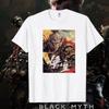 Черная футболка Myth Wukong Retro 90-х годов для мужчин Черная футболка Myth Wukong Games унисекс с коротким рукавом из хлопка на лето