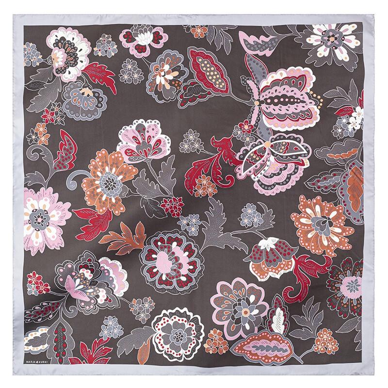 MARJA KURKI Women's Large Double-Sided Night Garden Mulberry Silk Scarf