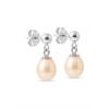 Boucles d'Oreilles - Pearls &amp; Colors - Comète - Perles de Culture d'Eau Douce - 6-7 mm - Rose Naturel - Argent 925