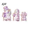 Christmas Window Display 3PCS Snowman Wooden Ornaments, Decorative Cute Festive Figures, Rustic Holiday Ornaments High-definition Printing Crafts for