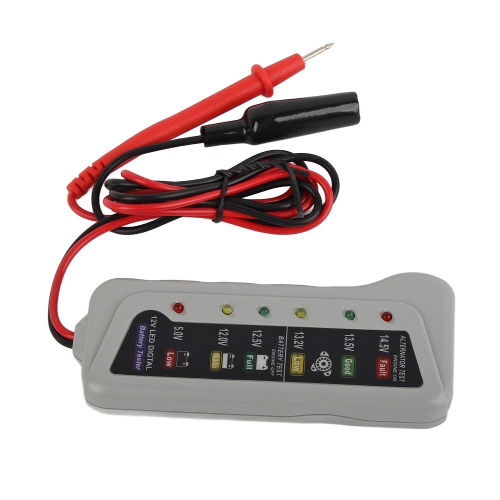 Grey Car Battery Analyzer Plastic Alternator Tester Durable 12V Battery Tester Car Battery Test