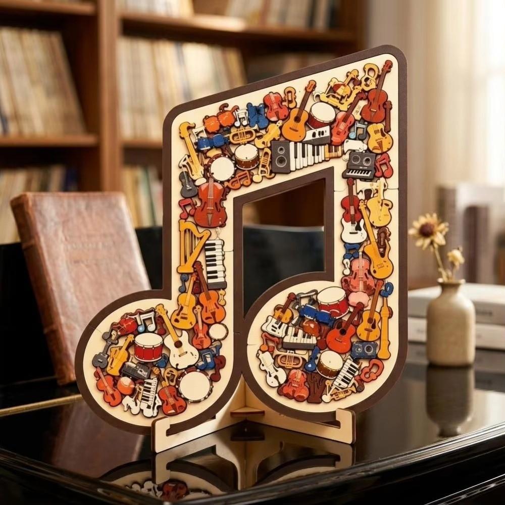 Instrument Print Musical Note Jigsaw Puzzle Irregular Musical Note Puzzle Desktop Decor