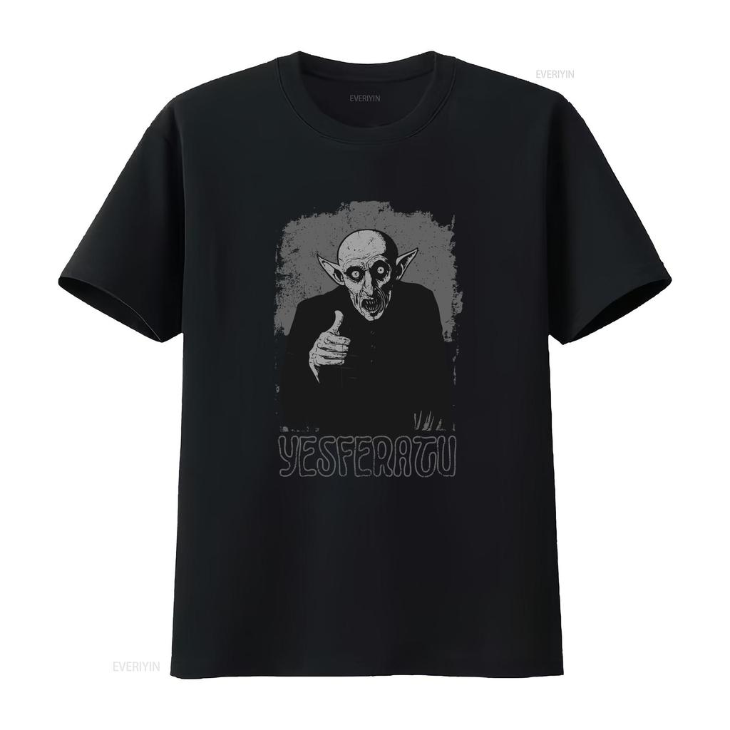 Футболка Yesferatu Nosferatu Смешной Дизайн Дракула Вампир Идеально для Хэллоуина с Юмором винтажный Стирка Мягкий Дышащий уличная одежда