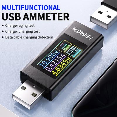 USB Цифровой дисплей Постоянный ток Амперметр Измеритель мощности Вольтметр Амперметр Тестер зарядки телефона Детектор DC 4-30V KWS-MX23