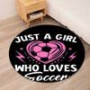 Soccer Printed Round Rug Carpet Chair Rug Area Rug Entryway Doormats,for Office Chair Living Room Bedroom Kitchen Room.