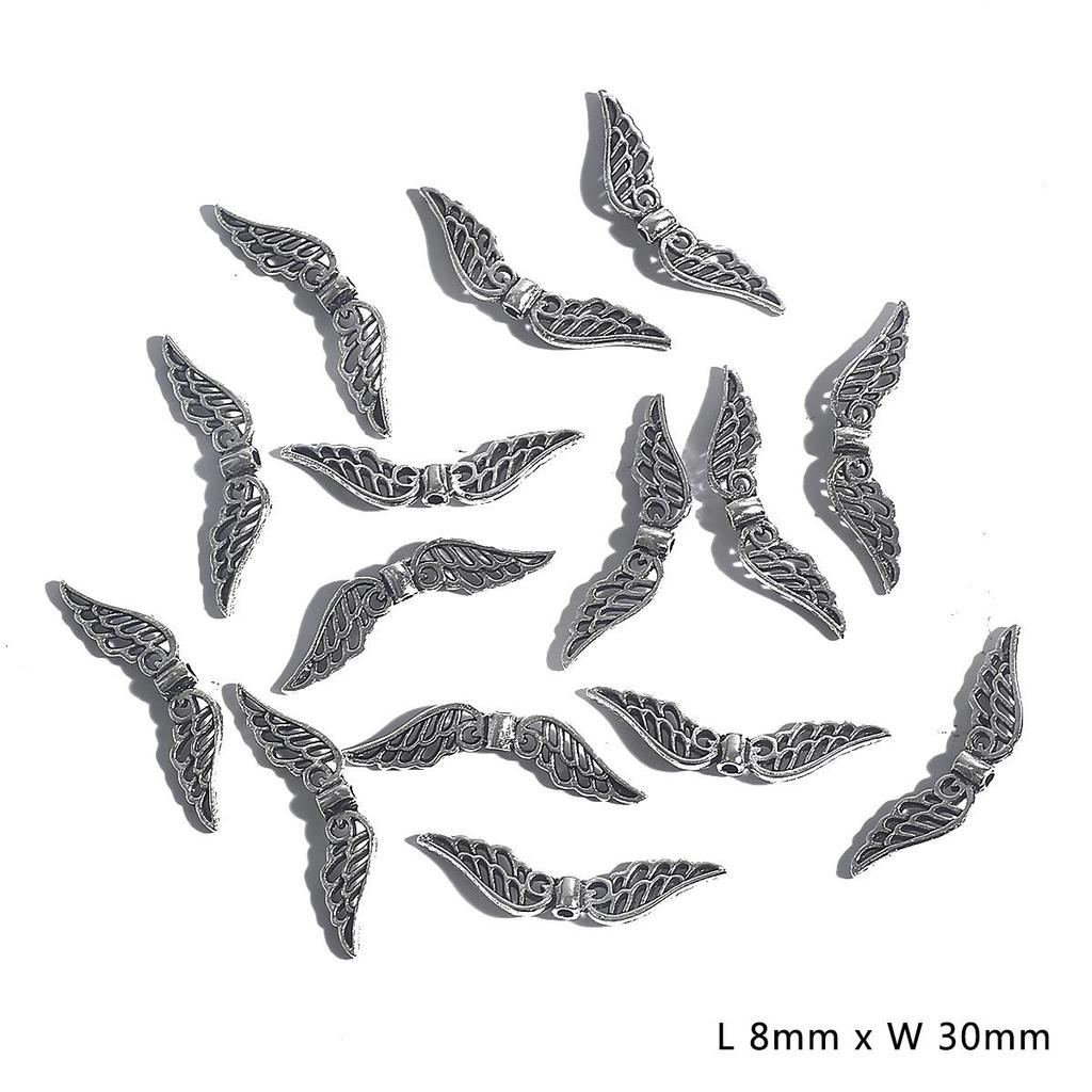 20 шт., подвески в виде крыльев из сплава разных размеров, античное серебро, цветные подвески для ювелирных изделий ручной работы «сделай сам», 20 шт.