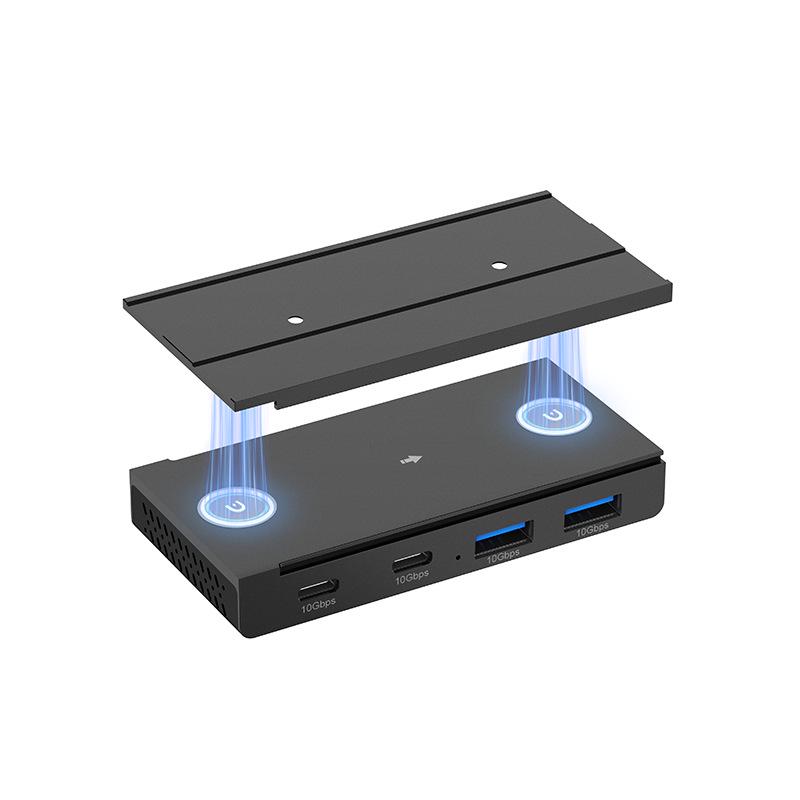 Магнитный USB-хаб, док-станция с выдвижной направляющей для ноутбуков и настольных компьютеров с Type-C