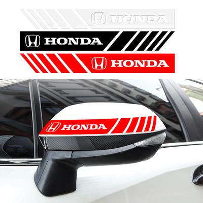 2 шт. Наклейка 3D эмблема с боковой полосой для зеркала заднего вида автомобиля, стайлинг автомобиля для Civic Fit Jazz Accord Pilot Passport Stepwgn CRV BRV HRV Vezel