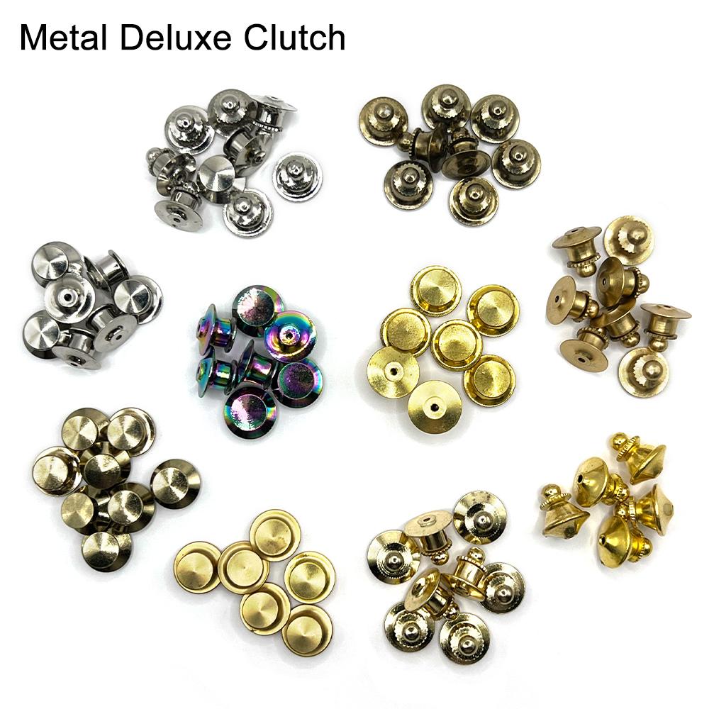 Factory Supply Brooch Accessories Round Blank Nail Locking Pin Metal Crafts Solid Brass butterfly Clutch Pin Back
