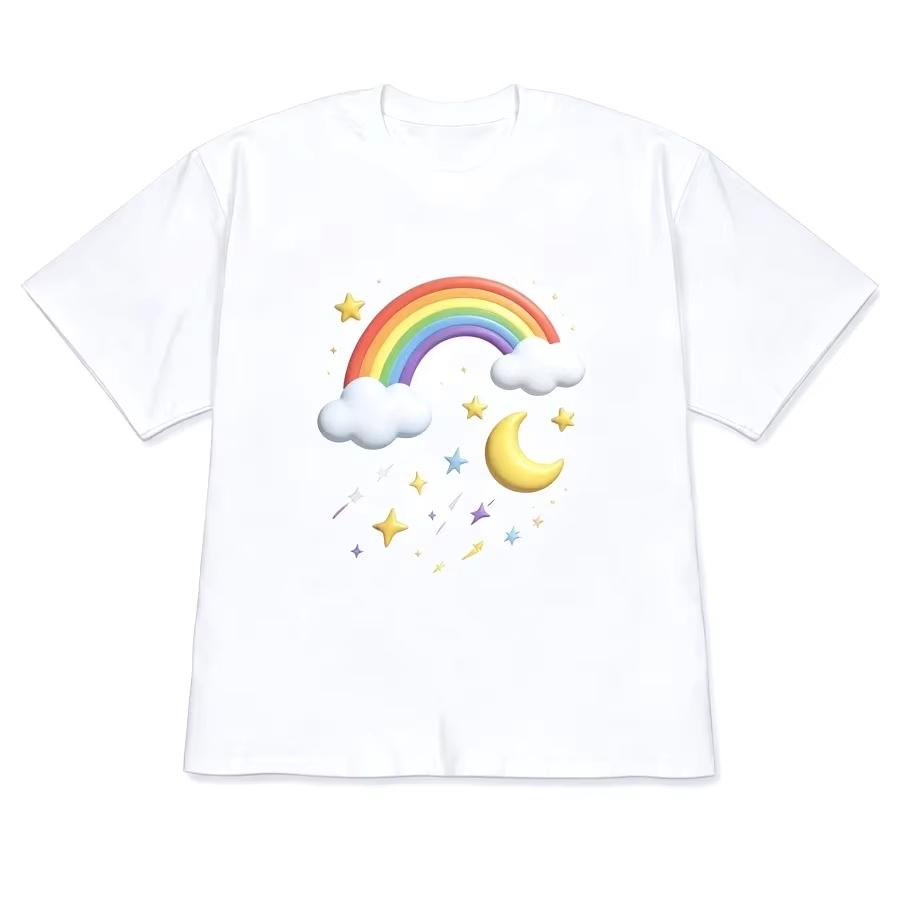 2026 New Cute Cartton Animal Bubble Tshirt Casual Short Sleeve Tops Playful Graphic Tee With Duck