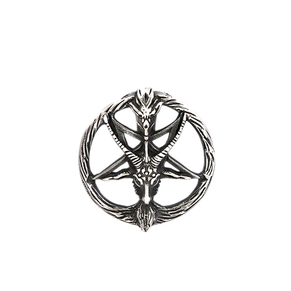 Панк Винтаж Пентаграмма Овечье Ожерелье для Мужчин Готический Нержавеющей Стали Животное Кулон Амулет Модные Ювелирные Изделия Подарки Оптовая Продажа