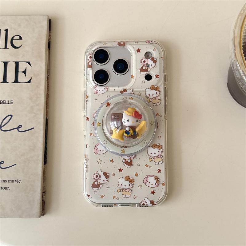 Fashion Cute Little Hellokitty Magnetic Phone Case For iPhone 17 Pro 15 16 14 Pro Max Cover with Stand Shockproof Cases For Mags