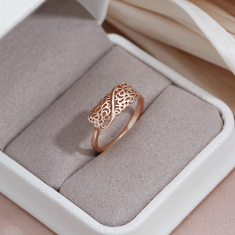 Винтажные полые кольца для женщин Kinel, модные ювелирные изделия цвета розового золота