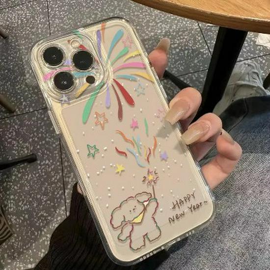 Чехол-фейерверк "Космическая ракушка" для Apple iPhone 17 Pro Max/16: Прозрачный, Ударопрочный, Подходит для 14/15/15 Pro.