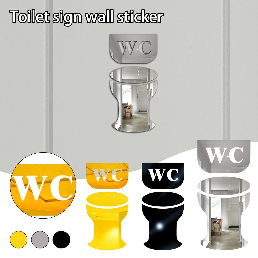 Креативный акриловый стикер на стену для унитаза, знак «сделай сам», 3d стикер на стену, знак для туалета