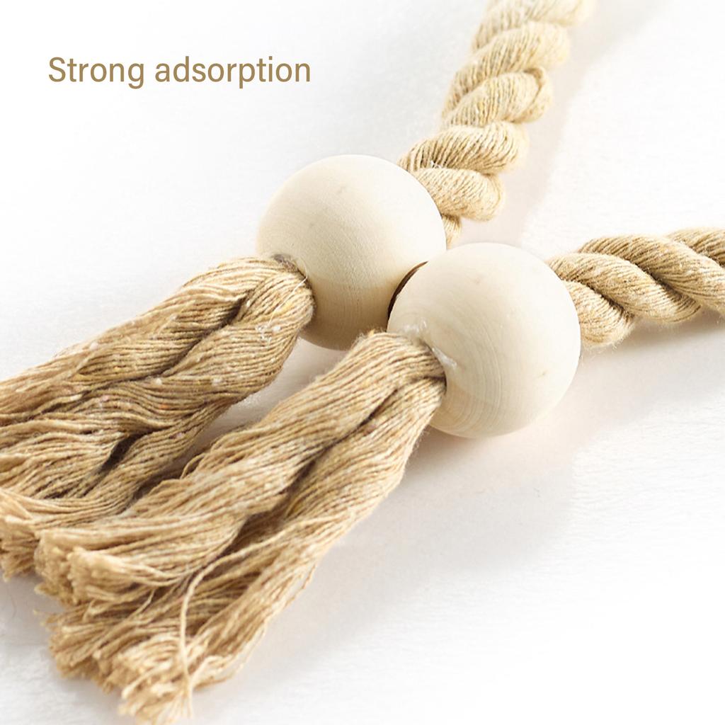 Магнитные подхваты для штор 2 шт. Плетеные вручную хлопковые веревки с кисточками, деревянные бусины, держатели для штор, домашний декор