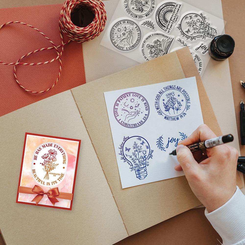 PVC Plastic Clear Stamps for DIY Scrapbooking Photo Album Decorative Cards Making Flower 160x110x3mm