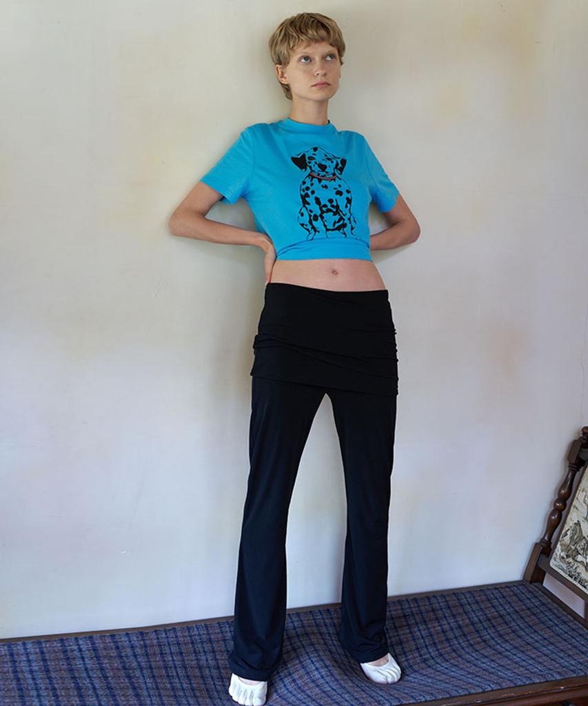 Сложенные брюки bootcut (Серо-бежевый)