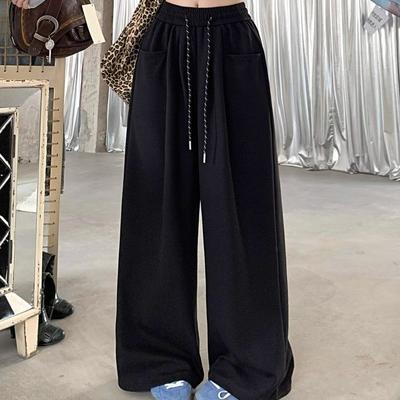 Повседневные брюки High Street для женщин на весну и осень, новые брюки с рукавами на кулиске, с высокой талией, свободные, драпированные, до пола