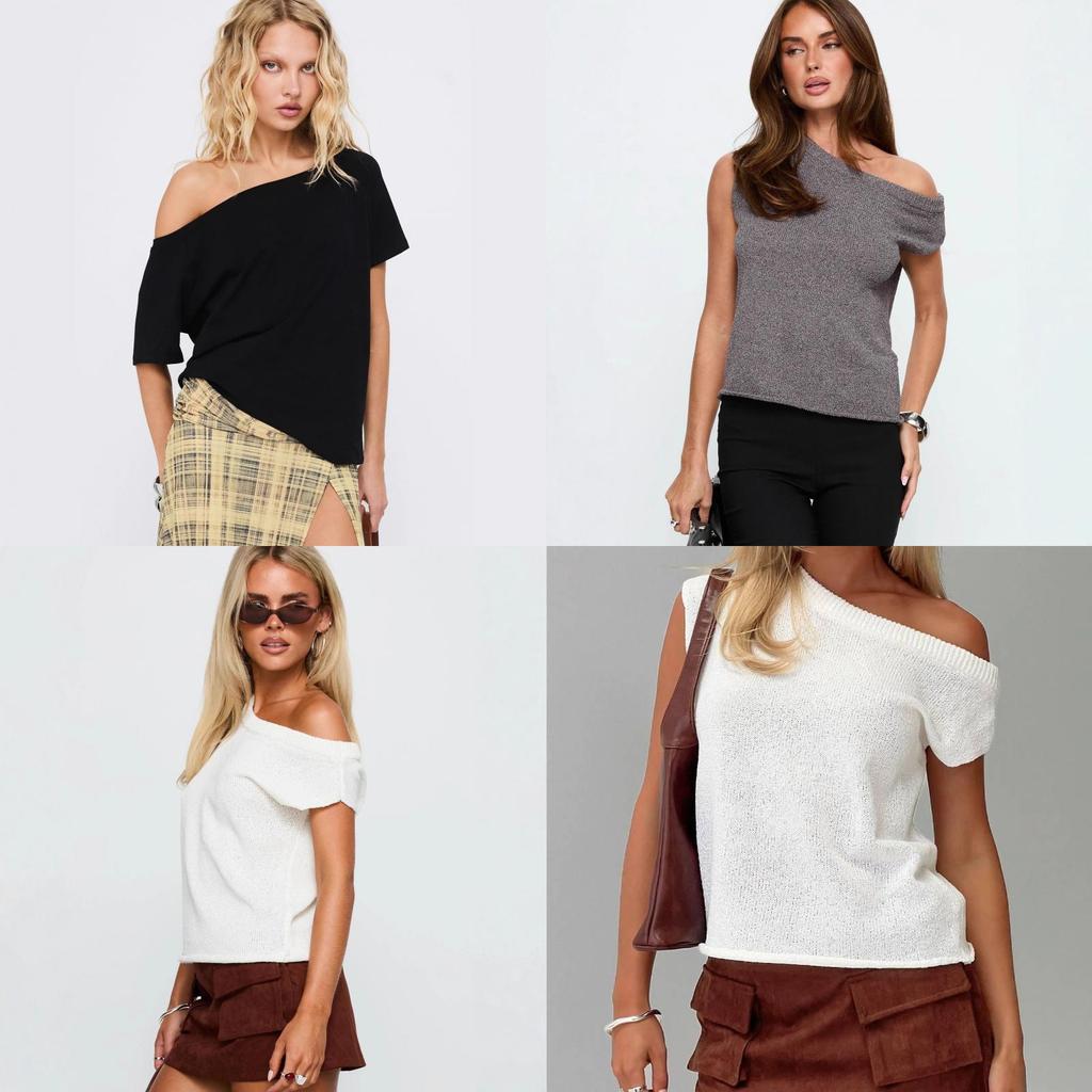 Street Style Womens Knit Camisole With Off Shoulder Design For Summer Fashion