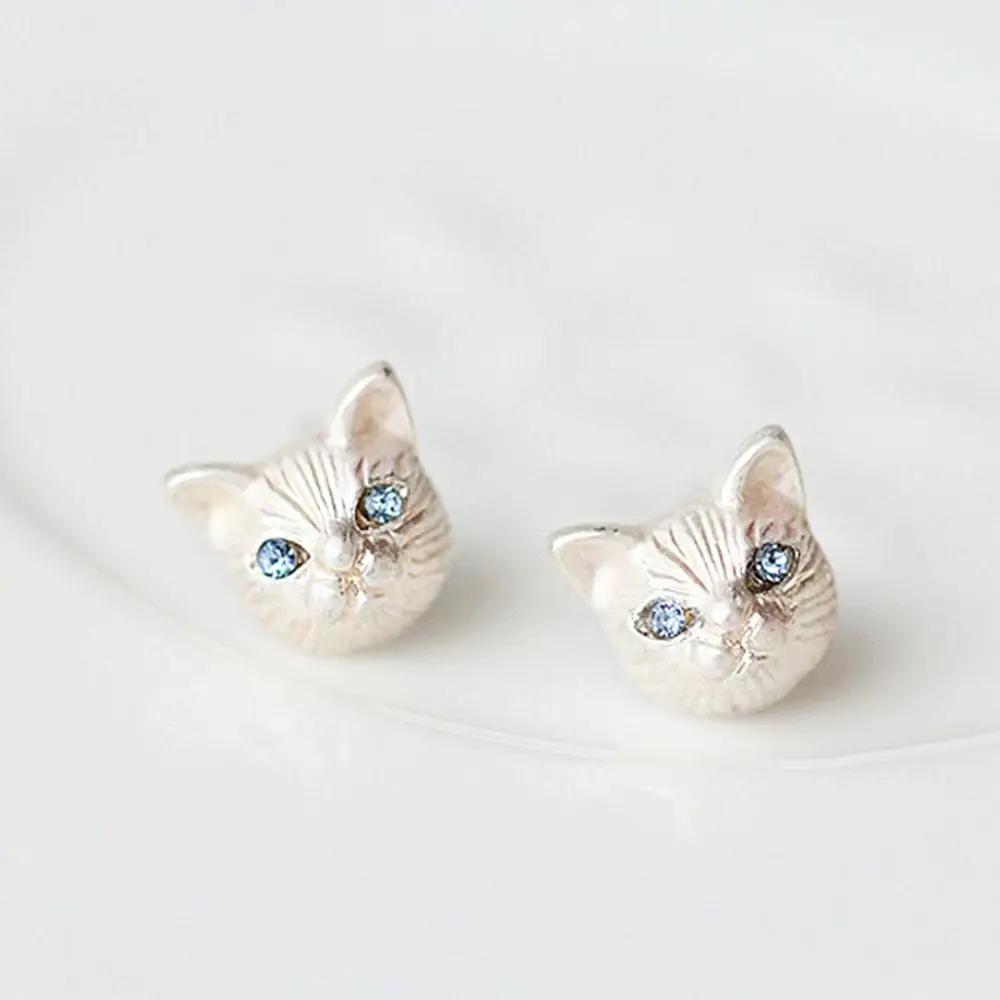 1 Pair Fashion Lovely Cat Ear Studs Fashion Design Earrings 3 Colors Cat Ear Studs