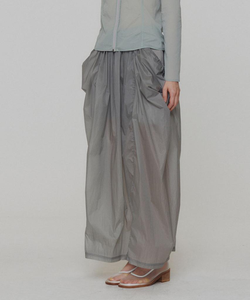 Amomento Layered Shirring Skirt_Grey