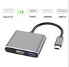 SUNROZ Type-C To HDMI USB 3.0 Adapter for MacBook Apple Samsung Asus HP Type-C USB Hub 4K, Gray (A486760)
