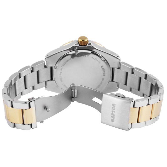 Montre - RAPTOR - Serious - Boîtier rond 43 mm - Bracelet acier bicolore argent/doré - Mouvement quartz Miyota