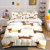 Cute Dachshund Dog Bedding Set Bedding Duvet Cover Set Duvet Cover Pillowcases  (1 * Duvet Cover 2 * Pillowcases, without duvet insert)