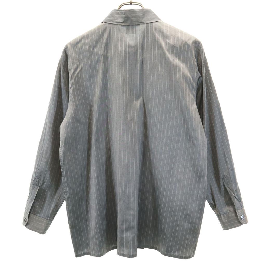 Celine 90s Old French Striped Pattern Long Sleeve Button Down Shirt 42 Women Used