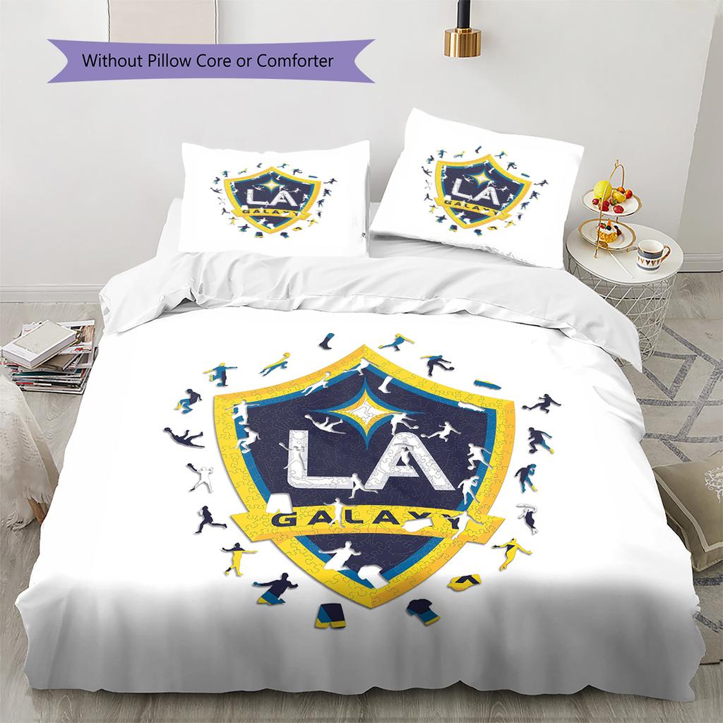 LA Galaxy Pattern Bedding Quilt Set Home Decoration Gift (1 * duvet cover + 2 * pillowcase without core)
