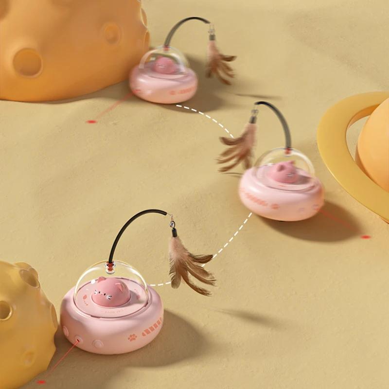 Электрическая интерактивная игрушка для кошек, игрушки для кошек с перьями, дразнящая палочка для кошек, перезаряжаемые электрические сенсорные игрушки для домашних животных для преследования