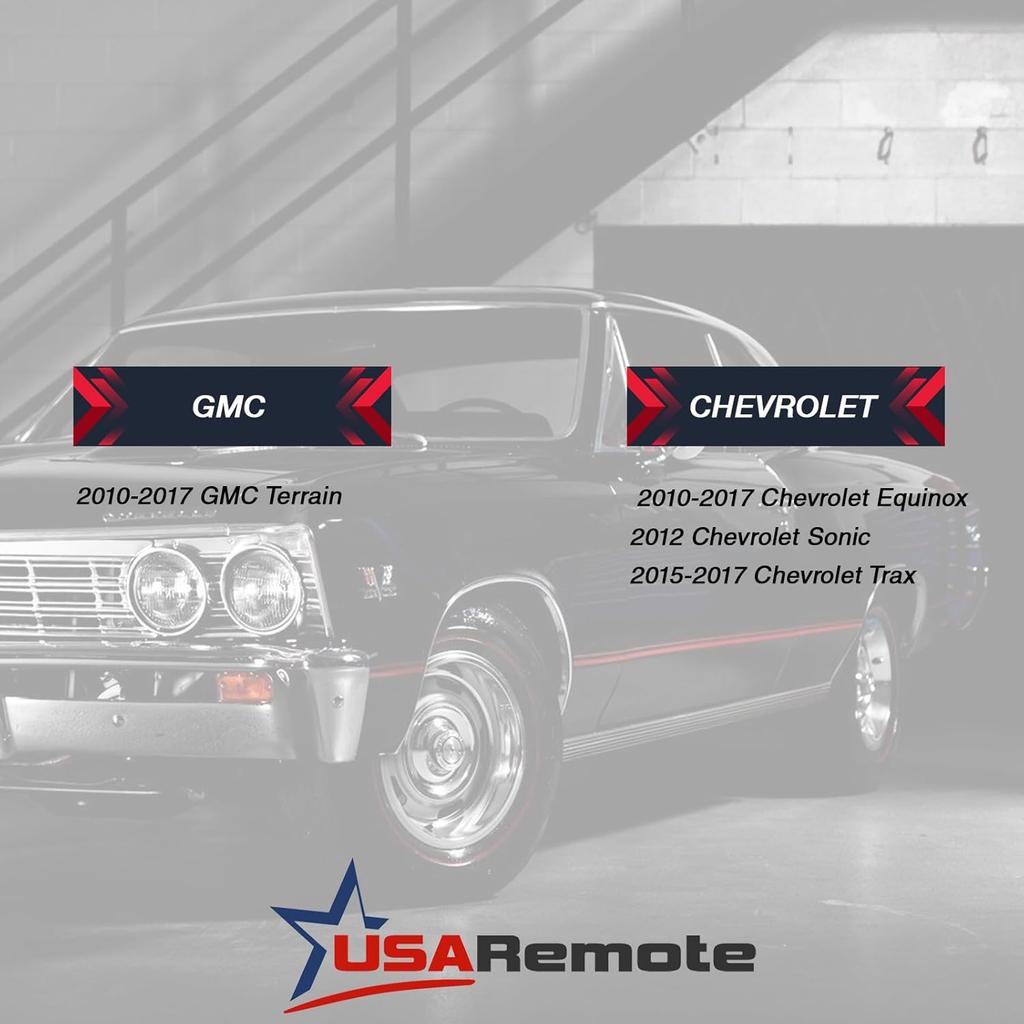 Key Fob Keyless Entry Remote Flip Shell Case & Pad fits Chevy 2010-2017 Equinox / 2012-2017 Sonic / 2015-2017 Trax / GMC 2010-2017 Terrain