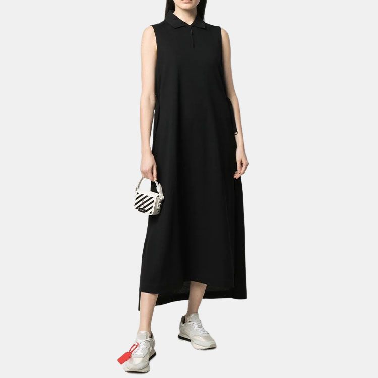 Y-3 SS21 Поло-ворот без рукавов Платье Женские Платья Черный GV4354