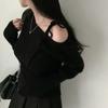 Autumn Winter Irregular Off Shoulder Sexy Sweater Ladies Lace-up Slim Fit Long Sleeve Knitted Women's Sweaters Solid Casual Female Jumpers Tops 30981
