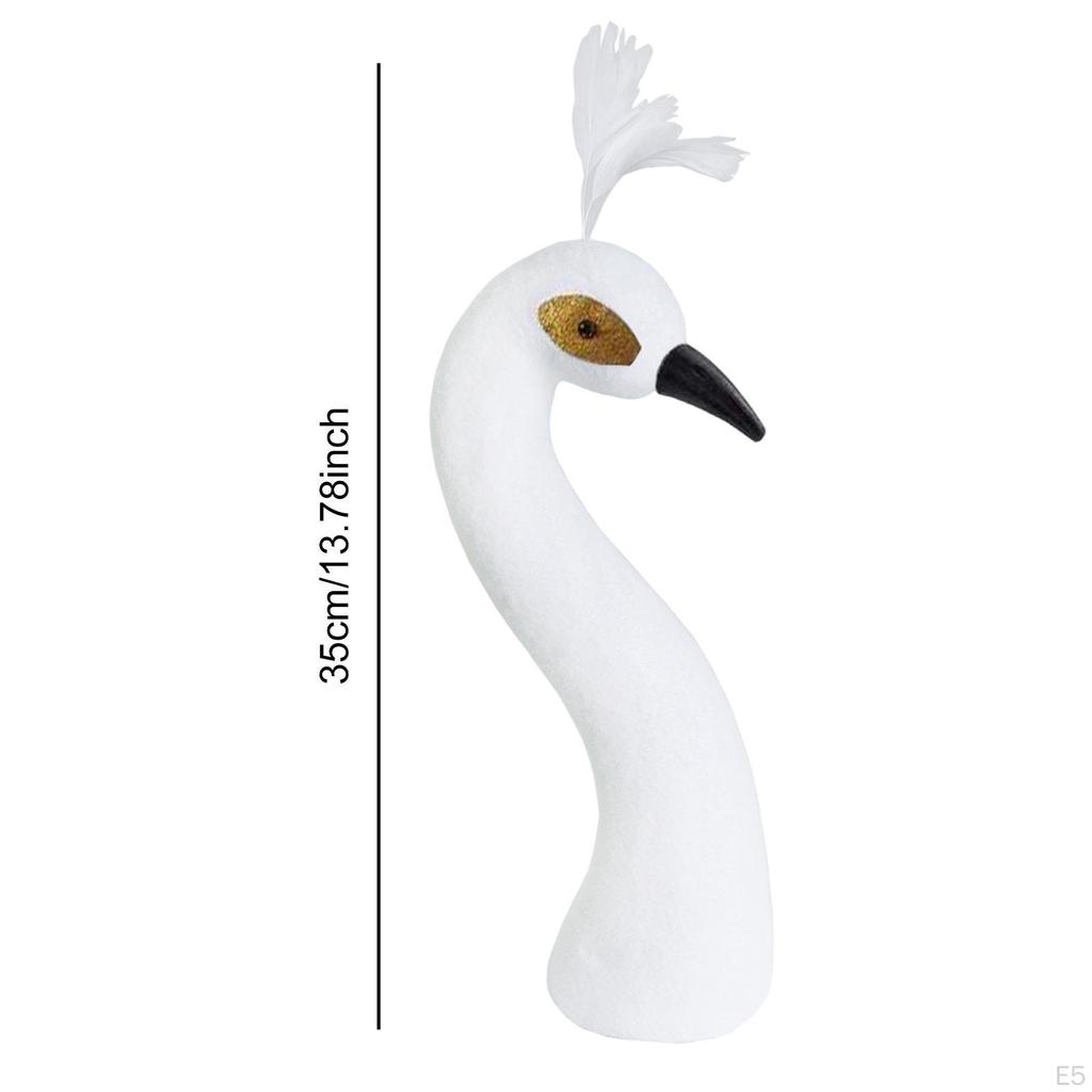 Decorative Peacock Mannequin Head for Flower Display Table Centerpiece