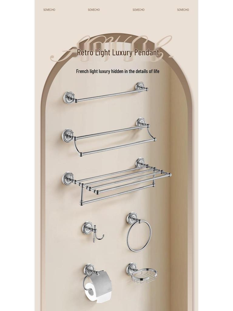 Набор посеребренных полностью медных полотенцедержателей для ванной в европейском стиле