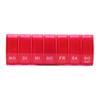 Weekly Pills Organizer Elderly Patient Portable 7 Day Pills Case for Cod Liver Oil Vitamins Red