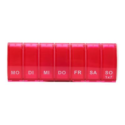 Органайзер для еженедельных таблеток для пожилых пациентов, портативный футляр для таблеток на 7 дней для рыбьего жира, витаминов, красный