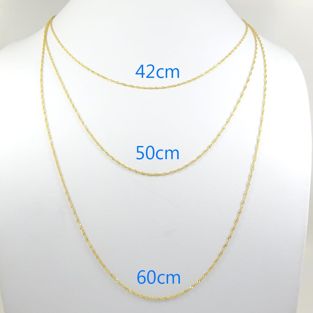 And Me Jewelry Pure Gold Screw Necklace Chain [You Box] 42-50cm (60cm Screw)