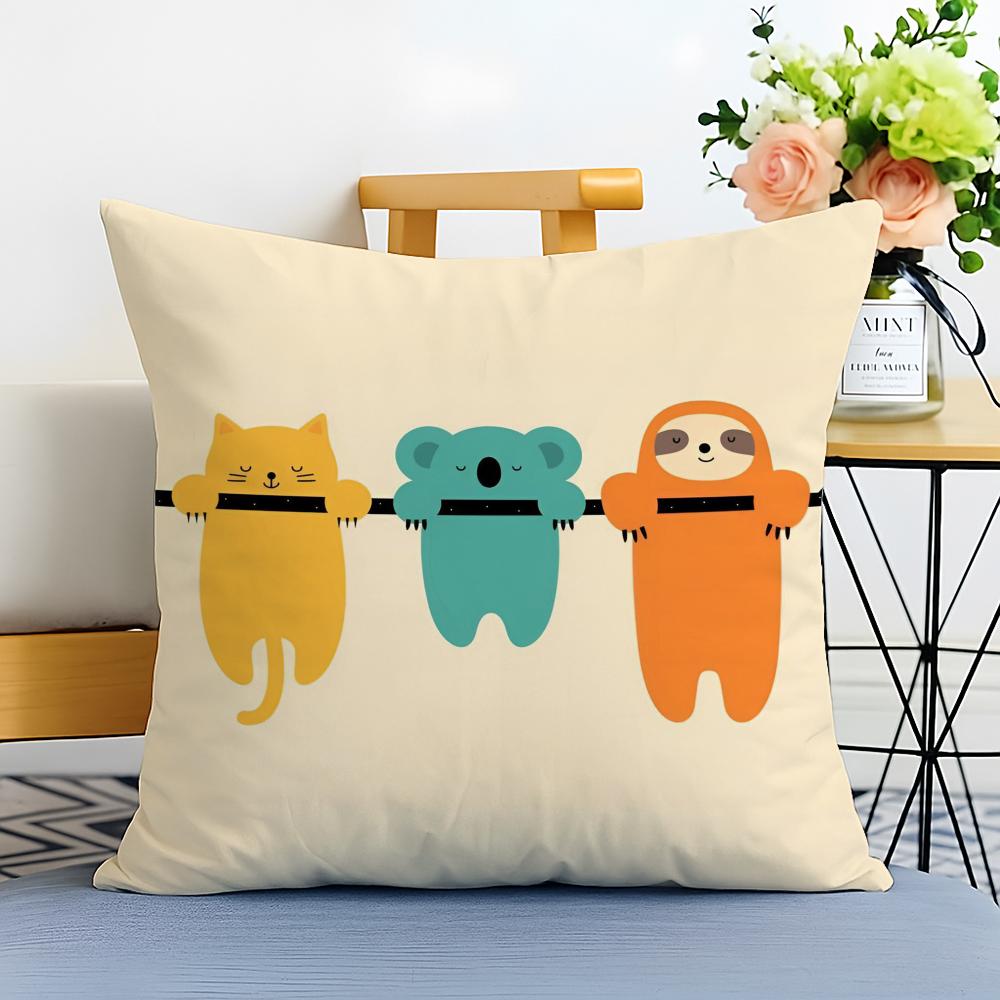 Minimalist Clean Simple Nordic Modern Anime Cushion Cover Washable Linen Pillowcase Soft for Sofa Bed Cozy Home Room Decor