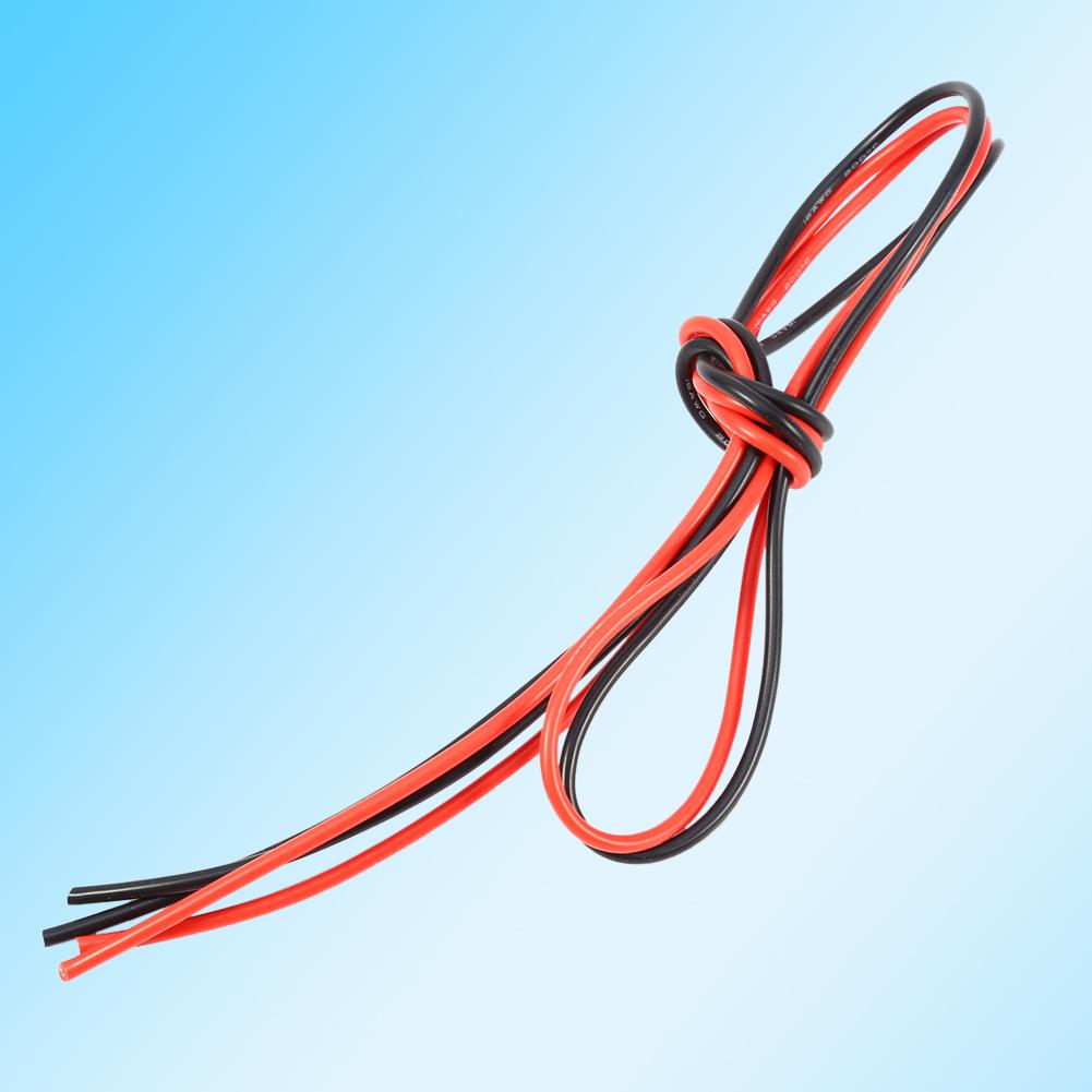 16AWG 2m гибкий силиконовый кабель луженый медный многожильный провод (1 метр красный 1 метр черный )