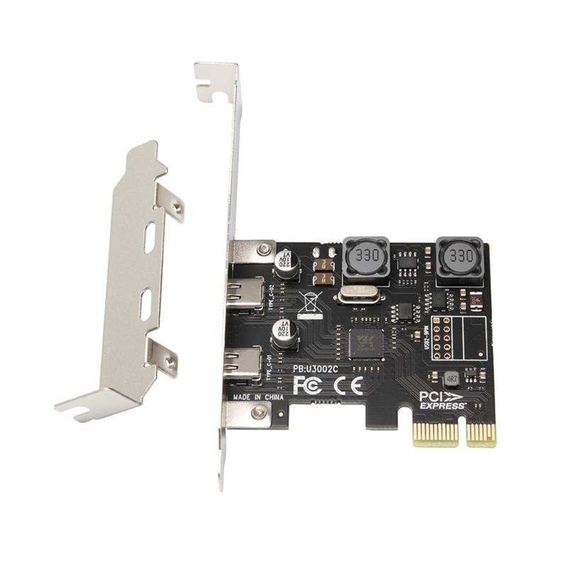 2-портовая плата расширения PCIe - USB C USB3.1 PCIEx1 Карта расширения 10 Гбит/с