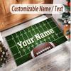 American Football Theme Soft Crystal Velvet Rug Custom Name & Text Print Non Slip Floor Rug for Bedroom Living Room