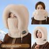 Hat, Women's Scarf, Face Mask, Integrated Winter Anti Cold Cycling Windproof Hat, Plush Ear Protection, Head Cover, Warm Hood