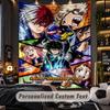 Personalized Wall Tapestry,My Hero Academia Custom Printed Name, Fabric Wall Art For Indoor Room Backdrop